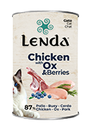 Pate para gato de pollo, buey y agrándanos
