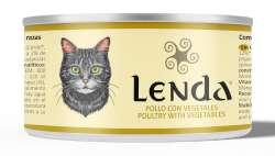 Deliciosas latitas para gatos de pollo con vegetales
